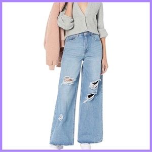 Madden Girl Medium Wash Maya Baggy Jean (Size 28) New